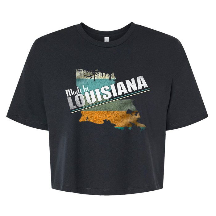 Louisiana State Flag Souvenir Gift Bella+Canvas Jersey Crop Tee