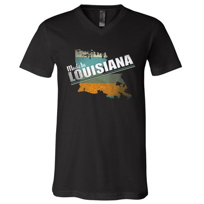 Louisiana State Flag Souvenir Gift V-Neck T-Shirt