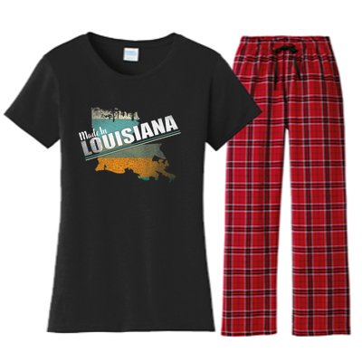 Louisiana State Flag Souvenir Gift Women's Flannel Pajama Set