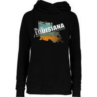 Louisiana State Flag Souvenir Gift Womens Funnel Neck Pullover Hood