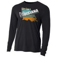 Louisiana State Flag Souvenir Gift Cooling Performance Long Sleeve Crew