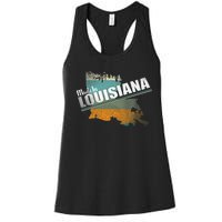 Louisiana State Flag Souvenir Gift Women's Racerback Tank