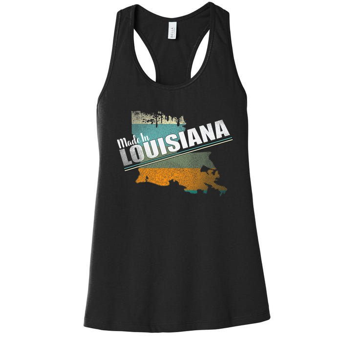 Louisiana State Flag Souvenir Gift Women's Racerback Tank