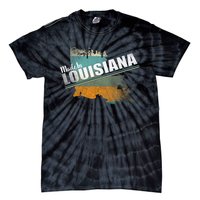 Louisiana State Flag Souvenir Gift Tie-Dye T-Shirt