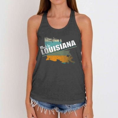 Louisiana State Flag Souvenir Gift Women's Knotted Racerback Tank