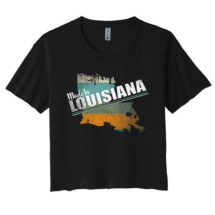 Louisiana State Flag Souvenir Gift Women's Crop Top Tee