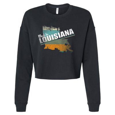 Louisiana State Flag Souvenir Gift Cropped Pullover Crew