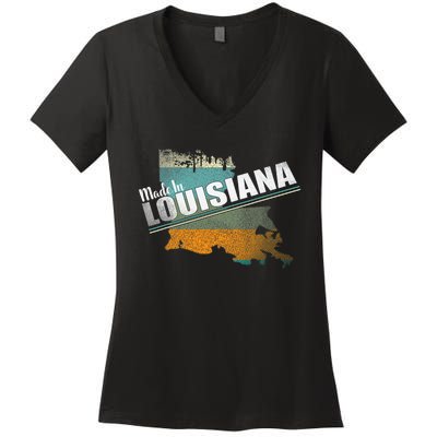 Louisiana State Flag Souvenir Gift Women's V-Neck T-Shirt