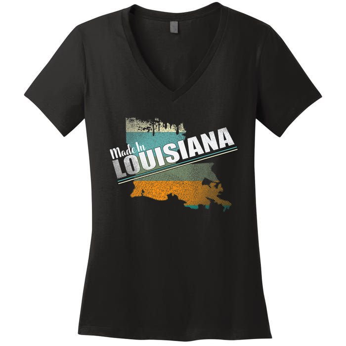 Louisiana State Flag Souvenir Gift Women's V-Neck T-Shirt