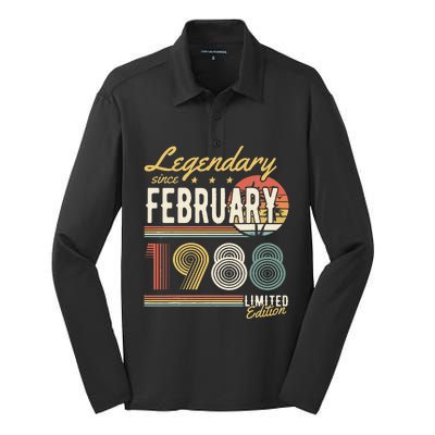 Legendary Since February 1988 – Happy Birthday Silk Touch Performance Long Sleeve Polo