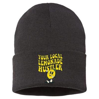 Lemon Stand Funny Lemonade Entrepreneur Sustainable Knit Beanie