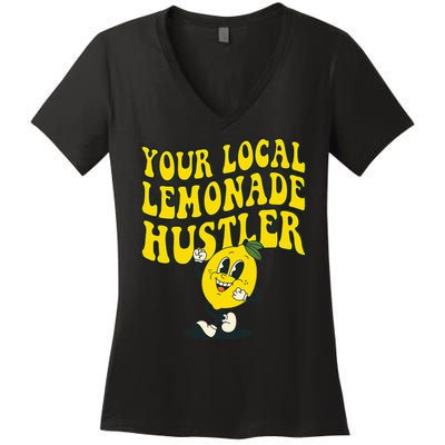 Lemon Stand Funny Lemonade Entrepreneur Women's V-Neck T-Shirt