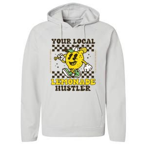 Lemon Stand Funny Lemonade Entrepreneur For Boy Girl Crew Performance Fleece Hoodie