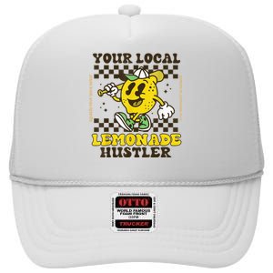 Lemon Stand Funny Lemonade Entrepreneur For Boy Girl Crew High Crown Mesh Back Trucker Hat