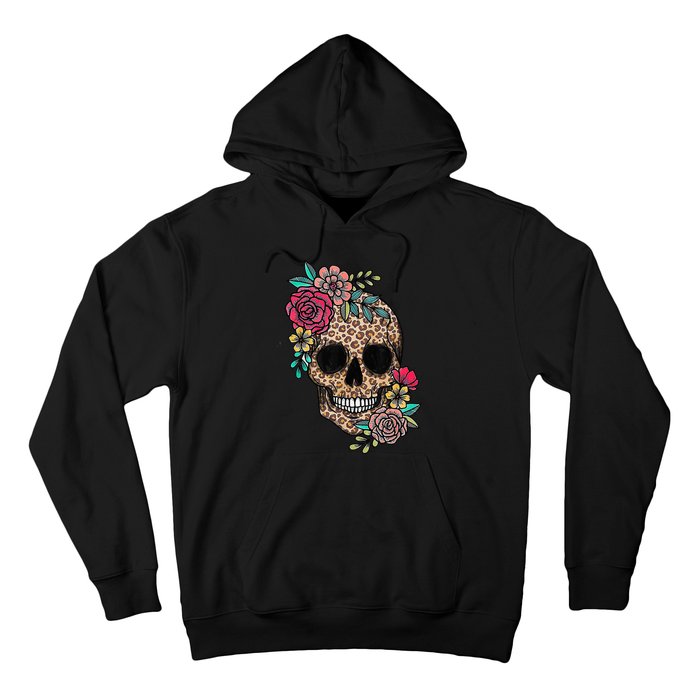 Loves Skull Flower Leopard Cheetah Skull Hoodie