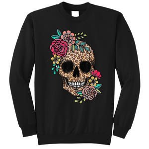 Loves Skull Flower Leopard Cheetah Skull Sweatshirt