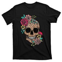 Loves Skull Flower Leopard Cheetah Skull T-Shirt