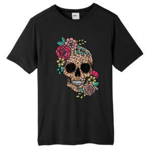 Loves Skull Flower Leopard Cheetah Skull Tall Fusion ChromaSoft Performance T-Shirt