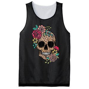 Loves Skull Flower Leopard Cheetah Skull Mesh Reversible Basketball Jersey Tank