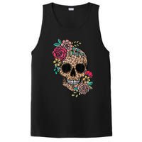 Loves Skull Flower Leopard Cheetah Skull PosiCharge Competitor Tank