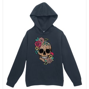 Loves Skull Flower Leopard Cheetah Skull Urban Pullover Hoodie