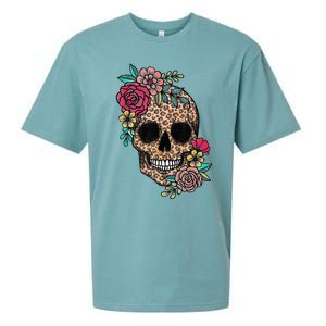 Loves Skull Flower Leopard Cheetah Skull Sueded Cloud Jersey T-Shirt