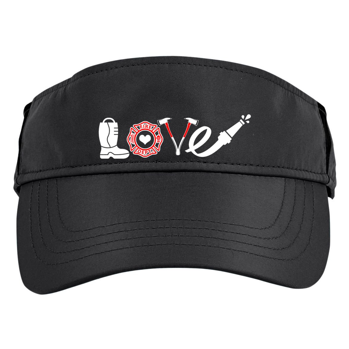Love Support Firefighters Logo Adult Drive Performance Visor