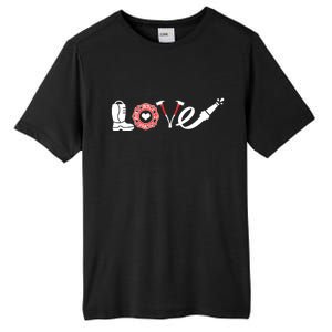 Love Support Firefighters Logo Tall Fusion ChromaSoft Performance T-Shirt