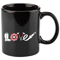 Love Support Firefighters Logo 11oz C Handle Ceramic Mug