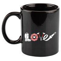 Love Support Firefighters Logo 11oz C Handle Ceramic Mug