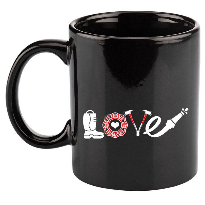 Love Support Firefighters Logo 11oz C Handle Ceramic Mug