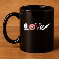 Love Support Firefighters Logo 11oz C Handle Ceramic Mug