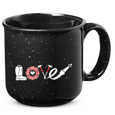 Love Support Firefighters Logo 15oz Campfire Ceramic Mug