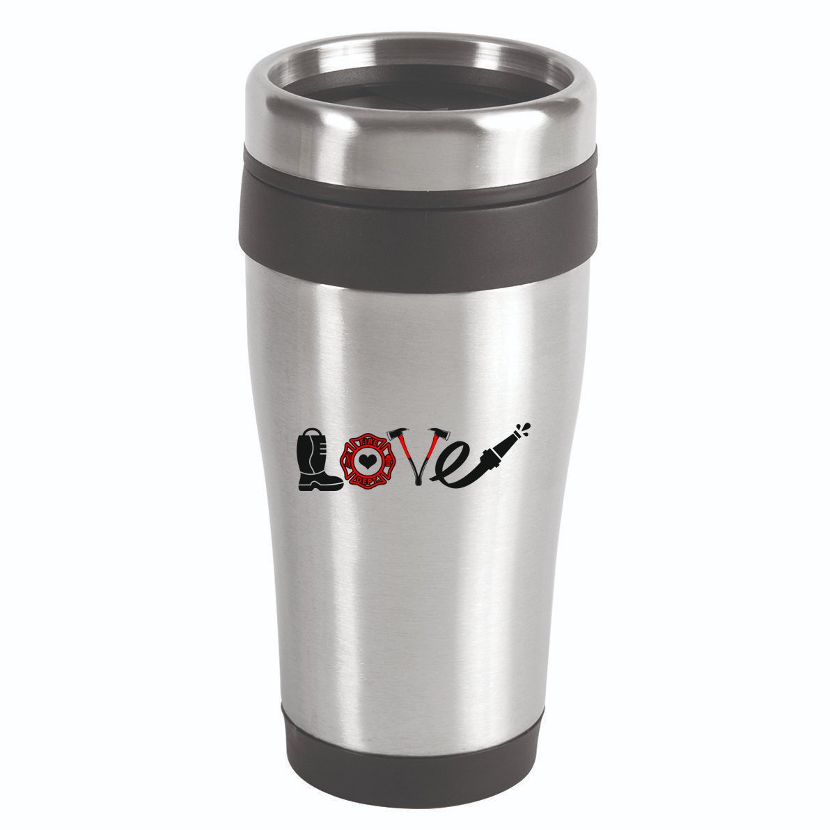 Love Support Firefighters Logo 16oz Travel Tumbler