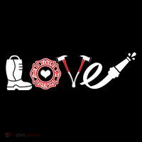 Love Support Firefighters Logo Poster