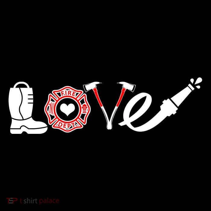 Love Support Firefighters Logo Poster