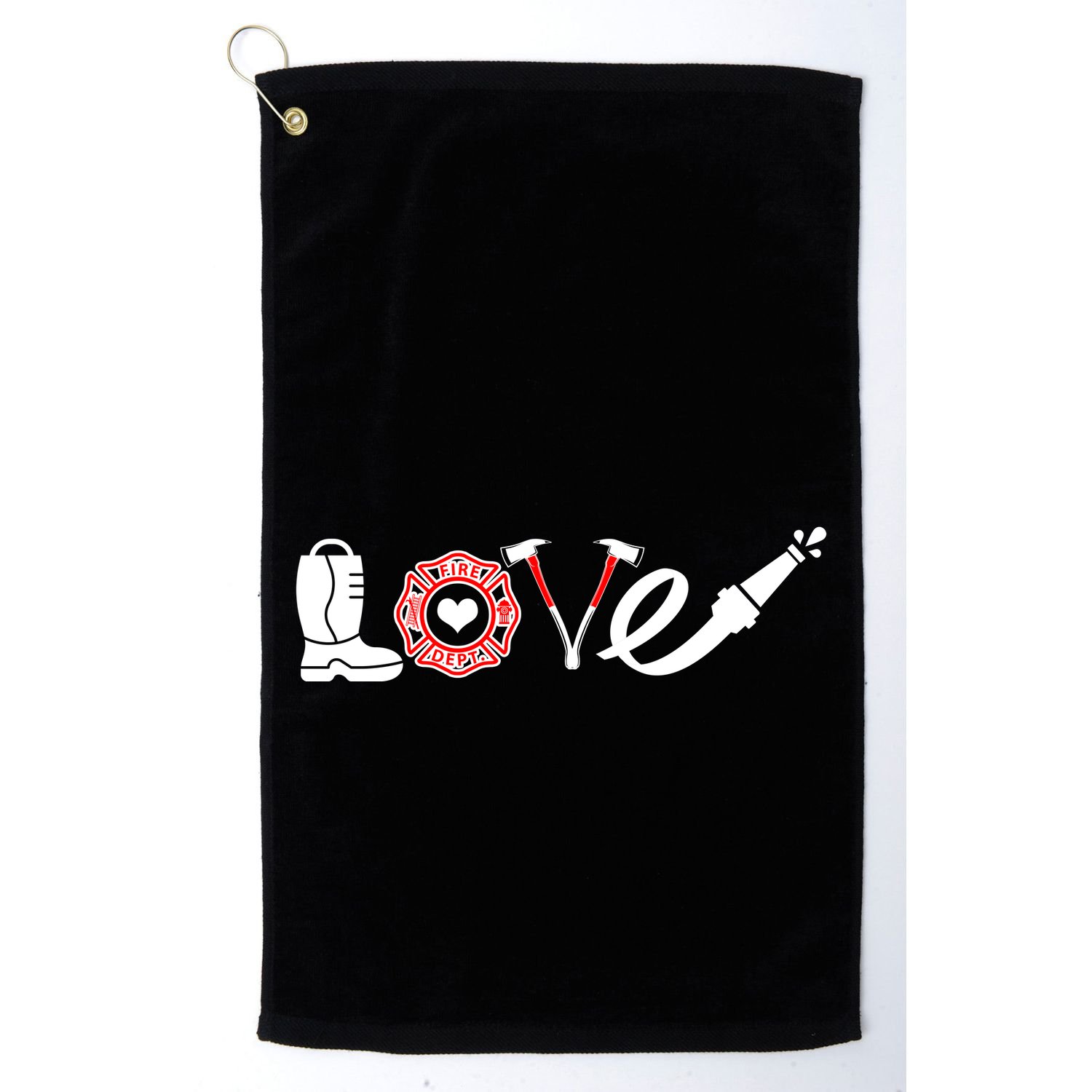 Love Support Firefighters Logo Golf Towel