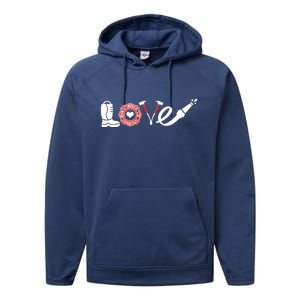 Love Support Firefighters Logo Performance Fleece Hoodie