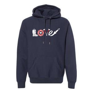 Love Support Firefighters Logo Premium Hoodie