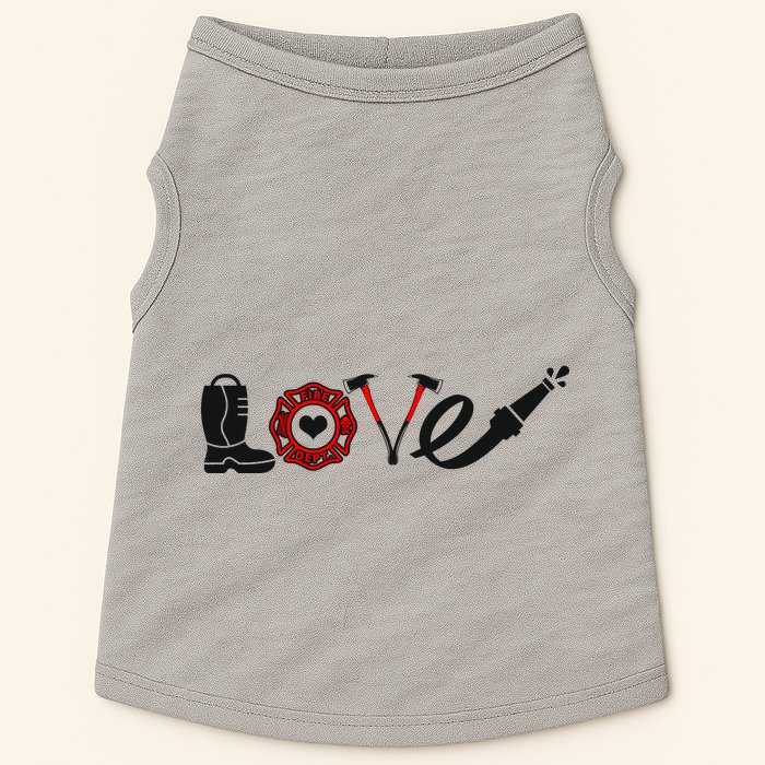 Love Support Firefighters Logo Doggie Tank