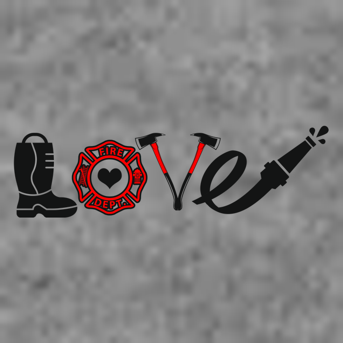 Love Support Firefighters Logo Doggie Tank