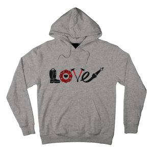 Love Support Firefighters Logo Hoodie