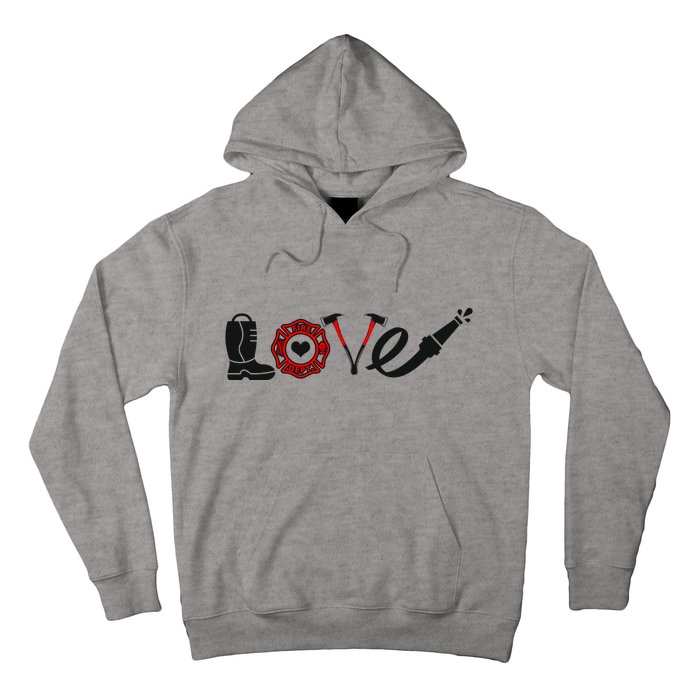 Love Support Firefighters Logo Hoodie