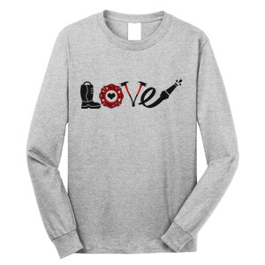 Love Support Firefighters Logo Long Sleeve Shirt