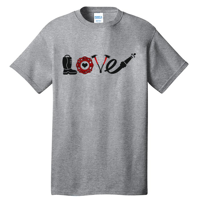 Love Support Firefighters Logo Tall T-Shirt