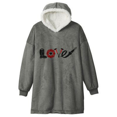 Love Support Firefighters Logo Hooded Wearable Blanket