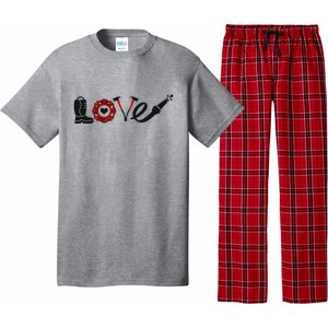 Love Support Firefighters Logo Pajama Set