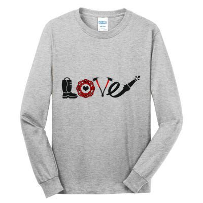 Love Support Firefighters Logo Tall Long Sleeve T-Shirt