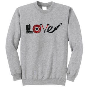 Love Support Firefighters Logo Tall Sweatshirt