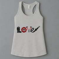 Love Support Firefighters Logo Womens Tank Top
